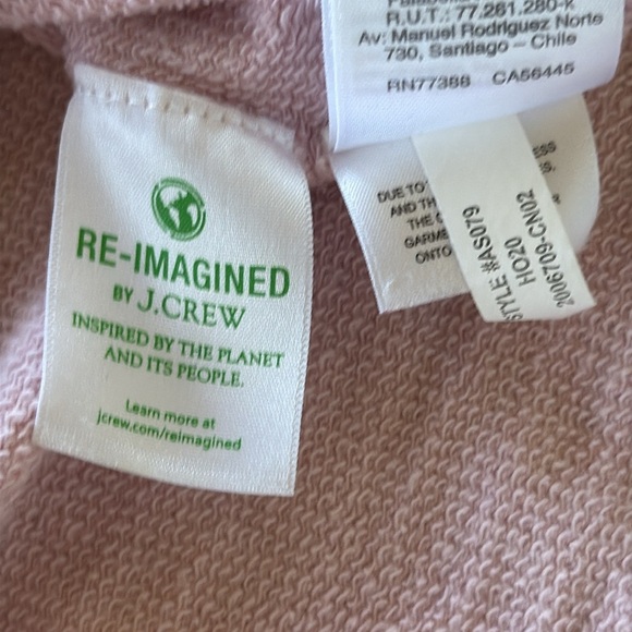 J. Crew Light Pink Vintage Cotton Terry Turtleneck Cowl Neck Sweater - Picture 6 of 12